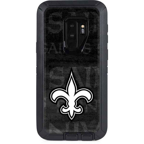 NFL New Orleans Saints Black & White Otterbox Defender Galaxy Skin